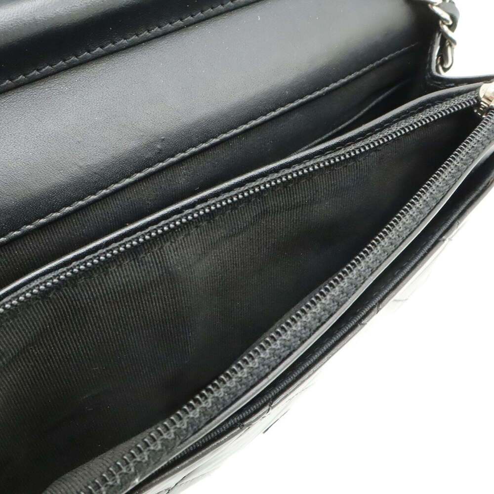 CHANEL Matelassé Coco Mark Wallet Chain Shoulder Bag Enamel Patent Leather Bl... - Picture 8 of 10